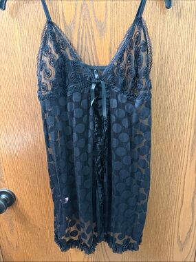 Victoria's Secret Black Lace & Sheer Polka Dot lingerie
